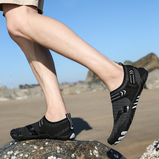 G LUXOME high-quality outdoor river tracing shoes for men, beach shoes, women's non-slip swimming shoes, amphibious fishing shoes, anti-cut lures, dark blue, thickened soles, sand-proof 40