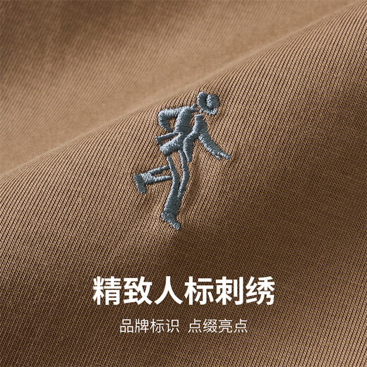 Dancing with Wolves [Long-Long Cotton] Summer Basic Breathable Pure Cotton Skin-Friendly Comfortable Men's Short Sleeve T-Shirt 701 Khaki 185