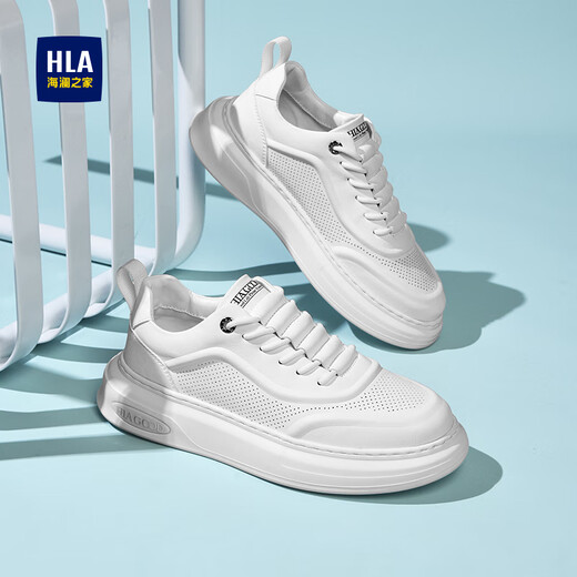 海澜之家男鞋秋冬2025新款经典板鞋男小白鞋增高男士运动休闲鞋透气鞋子男 白色 40 【运动码】