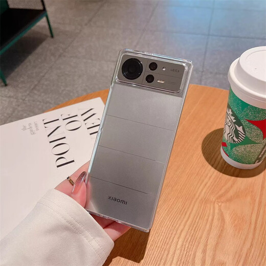 Dr. Zhan is suitable for Xiaomi Mix Fold2 mobile phone case folding screen anti-fall protection case ultra-thin all-inclusive transparent silicone shell hard shell simple thin mobile phone case men and women transparent anti-fall hard shell [lamp fine hole] Xiaomi Mix Fold2