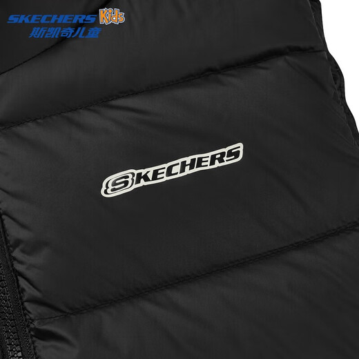Skechers Kinderkleidung Kinderwesten für Jungen und Mädchenwesten für Schultern Large Kinderjacke L424K080/L425K029 L424K080-Carbon Black/0018 160