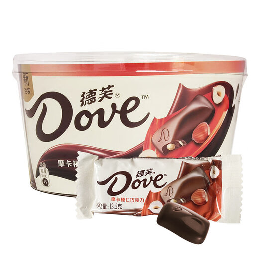 Dove's new chocolate gift box, bowl of wedding candy, souvenirs, new and old packaging, random Christmas snack gift box, 1 bowl, mocha hazelnuts (18 pieces) 243g