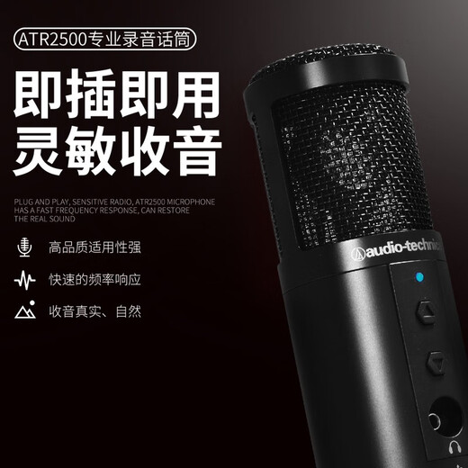Audio-Technica ATR2500-USB audio book novel computer desktop mobile phone live broadcast Himalayan dubbing karaoke recording studio condenser microphone equipment set wire bracket set