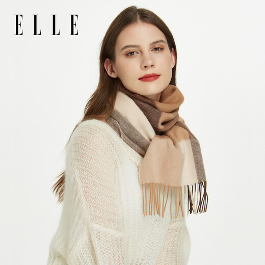 Elle [caja de regalo] Bufanda de lana pura para otoño e invierno para mujeres, chales cálidos para regalos de cumpleaños de madres para ancianos, festival de mitad