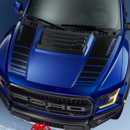 Yilu wei ni applies Ford F-150 Raptor hood car decals F150 hood hood sticker decoration A style matte black KK material