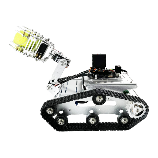 Three degrees of freedom vehicle-mounted manipulator smart car TR300P track chassis STM32 master control PS2 handle/Bluetooth APP control customized model silver PS2 control set + MS10 servo