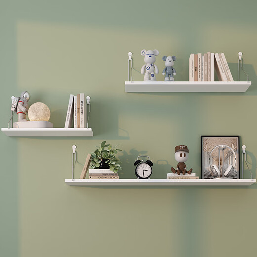 Shuaili punch-free wall shelf wall rack guest restaurant wall-mounted bookshelf one-word partition three-piece set SL8411