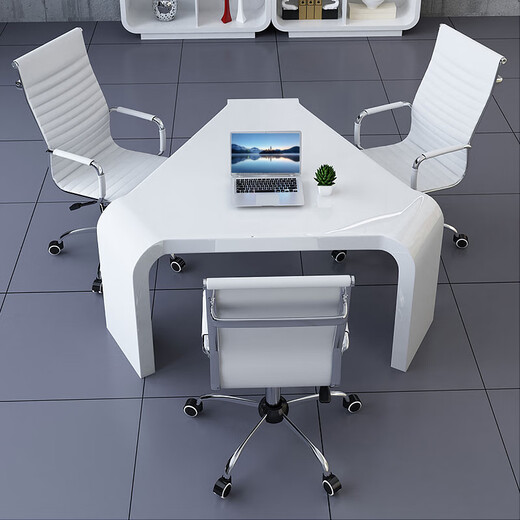 环迪家具洽谈桌商务烤漆会议桌办公桌椅组合会客培训桌小型三角创意桌 常规款洽谈桌