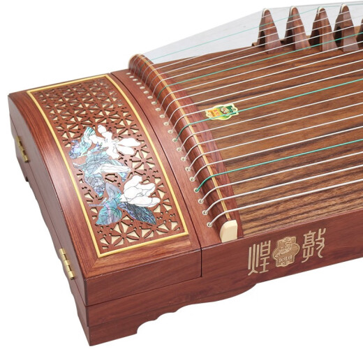 Dunhuang Brand Dunhuang Guzheng 694l Mahogany Series Shell Carving Performance Test Anfänger Guzheng Musikinstrument Shanghai Folk Musical Instrument Factory 20694ml Qingfang Siyue (vollständige Set von Accessoires)