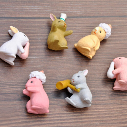 Moran Nuoer Geschenksimulation Mini Tier Kaninchen Ornament Doll Cartoon Micro Landschaft süße Kaninchen Geschenkbox Süße Kaninchenverzierung Großer Wert Zwölf Kaninchen Family Porträt Porträt