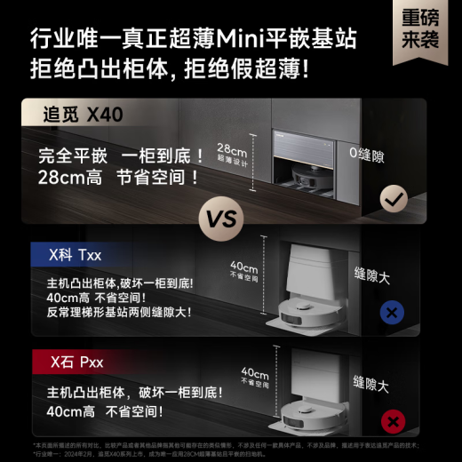 追觅X40Pro增强版【咨询领优惠】扫地机器人热水洗扫拖一体基站自清洁智能家用上下水洗地扫地机 X40 Pro-上下水版