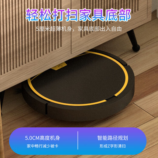 京购甄选扫地机器人扫拖一体智能全自动家用洗地拖地擦地吸尘自动清洗小家电礼品 【黑色】远程遥控·后置水箱