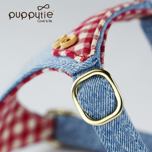 Puppytie Pet Products Dog Leash Small Dog Walking Leash Adjustable Dog Rope Teddy Cute Vest Harness Burning Sun Red - Set (Harness + Traction Rope) XS Code - Recommended 4-10 Jin Jin is equal to 0.5 kg