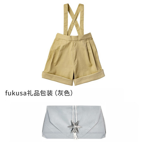 MARLMARL男女儿童中性背带裤短裤两穿裤子纯色 shorts01卡其 fukusa礼品包装灰色 48 cm(52-100cm)