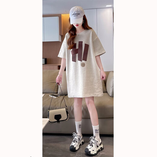 润华年产后哺乳衣外出喂奶时尚款的衣服哺乳期时尚辣妈上产 X719#灰白色 L建议125-150斤