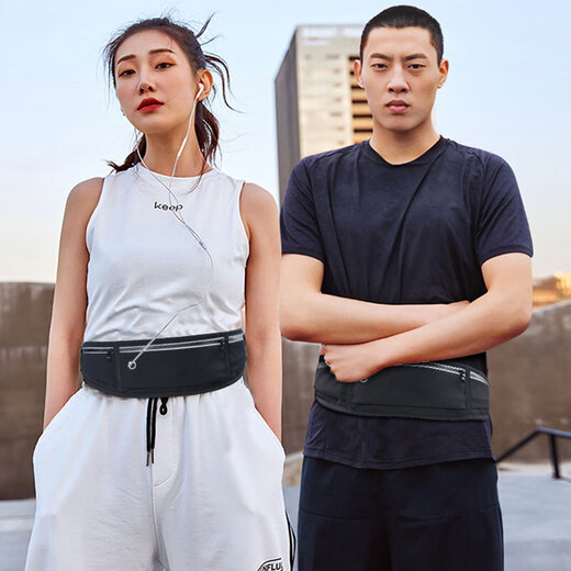 Xiangxiang sports waist bag men's running mobile phone bag equipment belt outdoor mountaineering complete set of fitness bag arm bag men's Y7 black large size - can plug in headphones