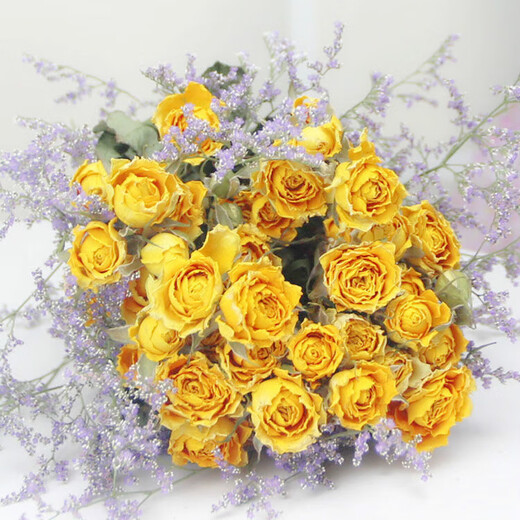 Love Yunnan Natural Rose Dried Flower Bouquet Living Room Decoration Lucky Rose Dried Flower Real Flower Decorative Ornaments Air-dried and Roasted Carnival Bubbles About 30 Heads