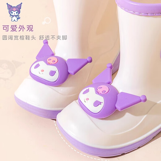 Hello Kitty Kulomi Children's Rain Shoes Girls Rain Boots 2024 New Sanrio Girl Water Shoes Kids Baby Children's Rubber Shoes 2504 Kulomi Inner Length 16.5cm 170