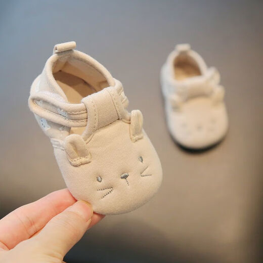 Sweet Chengzhi Baby Schuhe Frühlings- und Herbst Neugeborene Babytuchschuhe weiche Sohle 6-8-9 Monate ohne von Kinder Schritt Frontschuhen 0-1 Jahre atmungsaktiven beige-embroidered Katze mit innerer Länge 11,0 cm (ca. 0-6 Monate)