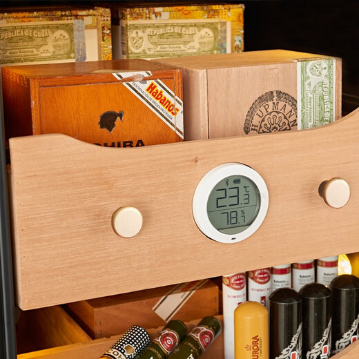 SILIWERE cigar cabinet constant temperature and humidity cigar cabinet custom cigar cabinet 560H high black titanium brushed LCD WiFi alcohol 56L exclusive version