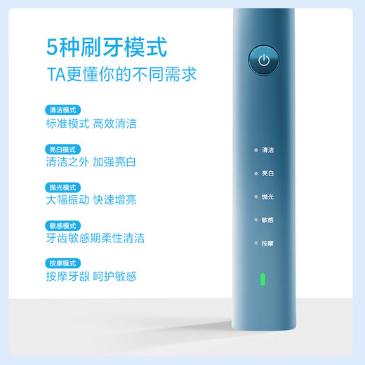 飞科电动牙刷成人软毛情侣款生日礼物送男女朋友520情人节母亲节礼物 FT7105深海蓝【520限定礼袋】