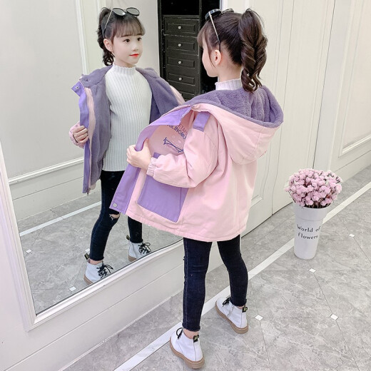 Leco Duck Children's Clothes Girls' Jackets Spring Autumn and Winter New Style 3 Children's Windbreaker Fashion 6 Medium and Big Children's Girls' Jackets 8 Baby Girls Spring and Autumn Jackets Orange Red Spring and Autumn 150
