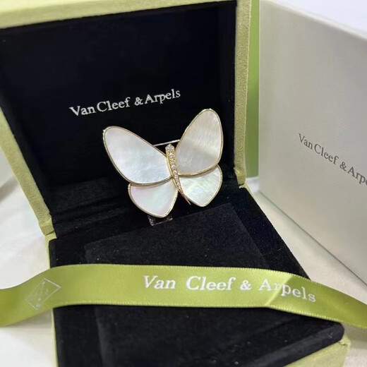 WOUG zirconium emerges from the cocoon and becomes a butterfly. Fritillary butterfly brooch for women. Shell temperament suit accessories. Sea shell + gift box