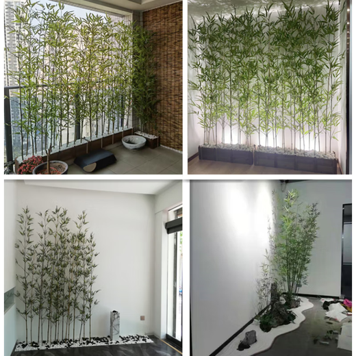 Hua e flow simulated bamboo outdoor decoration fake bamboo simulated plant landscaping bionic bamboo outdoor green plants 2.0 meters high 100 roots