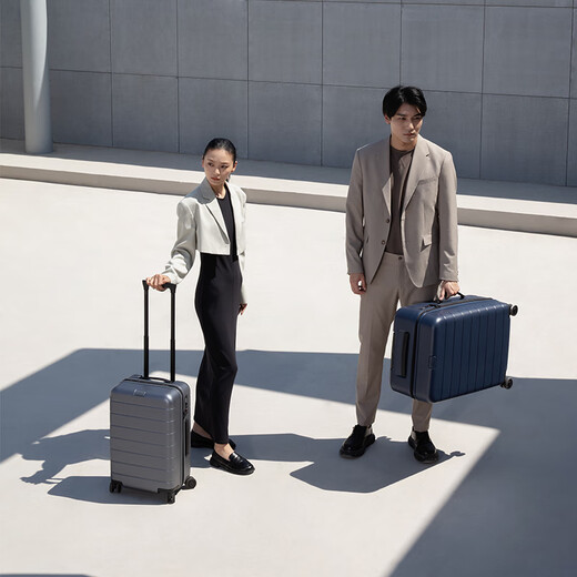 【95成新】米家小米行李箱20英寸拉杆箱小型可登机箱PC旅行箱男女密码皮箱子黑色