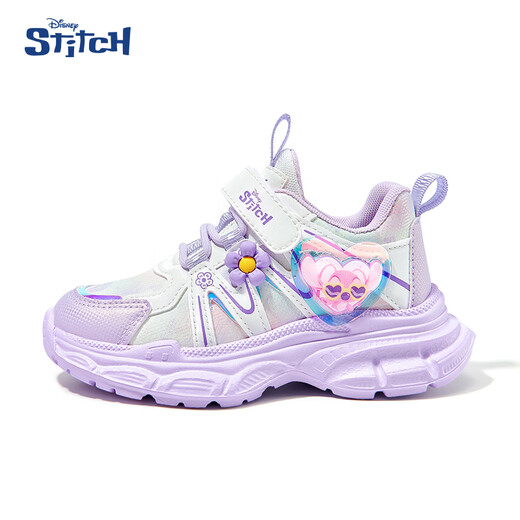 Disney children's shoes girls spring and autumn single-mile sneakers princess style girls outdoor running shoes DST1102 purple size 29