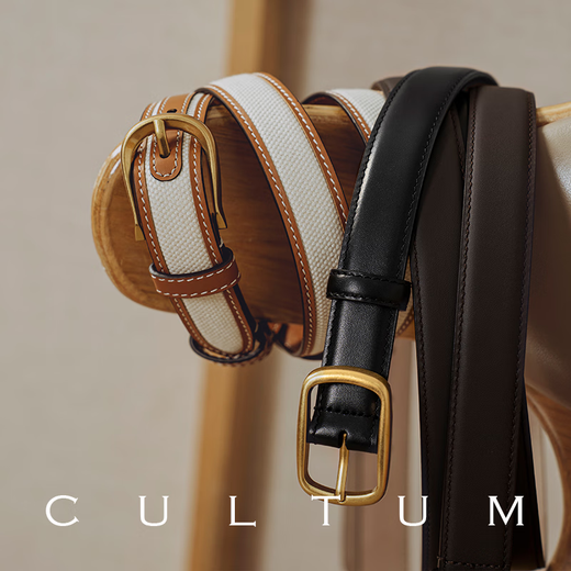 CULTUM 2.5cm cowhide casual versatile retro high-end belt men's business genuine leather pin buckle belt 01 coffee color 115cm
