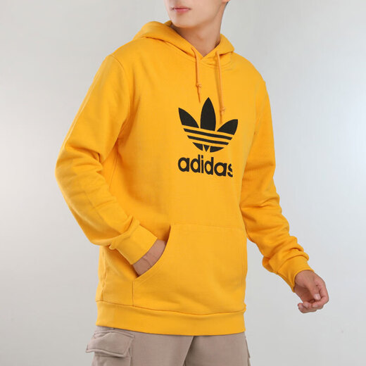 阿迪达斯 （adidas）三叶草男装卫衣夏季新款运动健身训练连帽时尚舒适透气套头衫 GD9923 黄色 M -50