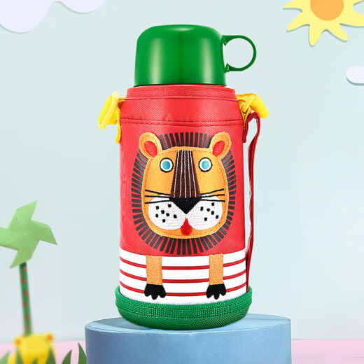 TIGER children's thermos cup cartoon student portable cup set water cup MBJ-C06C-EL little lion 600ml