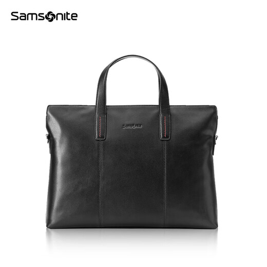 Samsonite men's handbag 13-inch computer bag casual commuting file bag cowhide leather briefcase TK9*09001