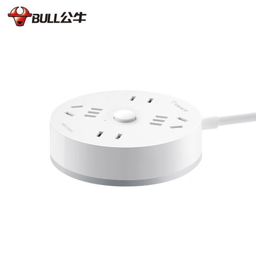Bull (Bull) Socket/Circular Series mit Kinderschutztür/neuer nationaler Standard-/Reihen -Stecker/Stecker/Stecker/Anschlussplatte [2 Zwei Löcher + 2 fünf Löcher + 1 Meter] Elfenbeinweiß