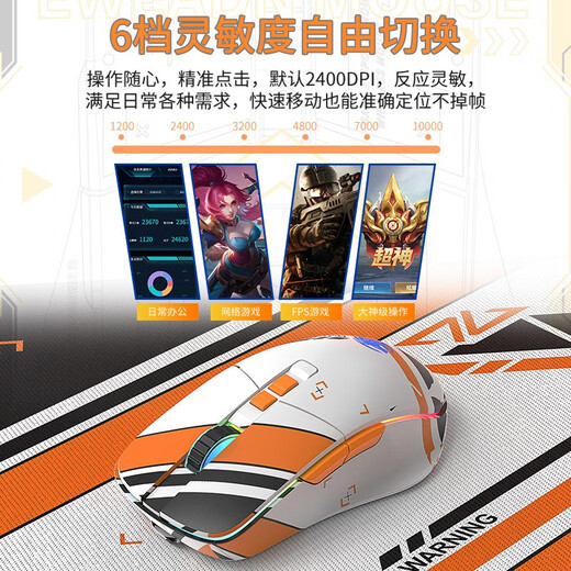 前行者（EWEADN） G308二西莫夫无线蓝牙三模鼠标静音充电游戏电竞typec接口办公笔记本外接 蓝牙/2.4G无线双模版【可循环充电-持久续航】