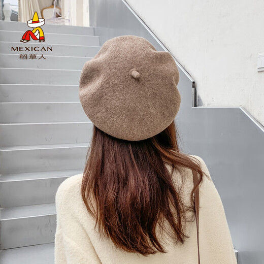 Scarecrow beret women's autumn and winter hat fashion versatile warm ins Korean version of the trendy internet celebrity style painter hat for women big red regular version