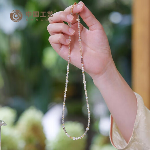 Chinese craftsmanship Dongqishuanghua Original Time Season Colorful Necklace Natural Gem Beads Explosive Necklace Dongqishuanghua