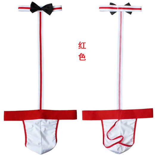 Xinhuang sexy underwear valet one-piece thong men's sexy underwear waiter nightclub gay performance red one size