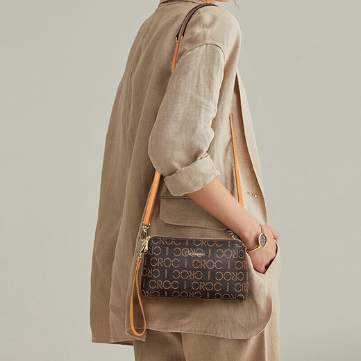 Crocodile Shirt pour femmes Sac à bracelet pour femmes Sac à bandoulière imprimé simple Crossbody Body's Bag Gift Gift V673 Café