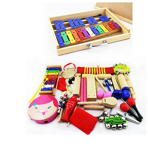 天智星幼儿园音乐器材奥尔夫打击乐器套装亲子玩具乐器大全儿童教具 豪华29件(抽盖琴)送收纳袋