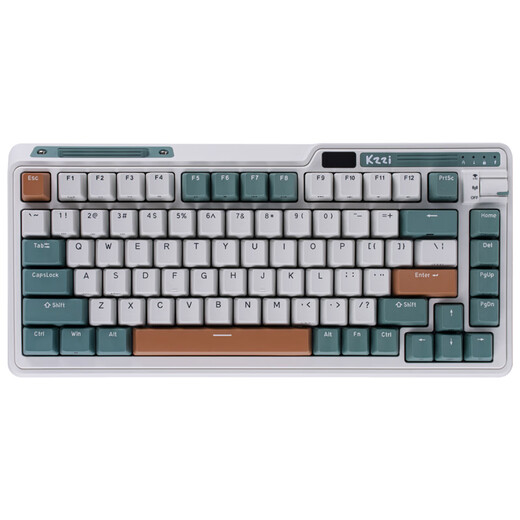 KZZI K75 mechanical keyboard wired Bluetooth wireless 2.4G three-mode gasket structure 82 keys 75 configuration PBT keycap RGB backlight time machine version TTC gold powder axis V2