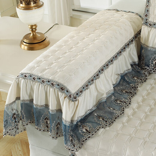 Feifange Sofa Cushion Set Anti-slip Fabric Customized Solid Wood Combination Leather Sofa Cover Cover Cloth Towel Universal Seat Cushion for All Seasons Monas-Beige 70 70+20cm Lace Piece