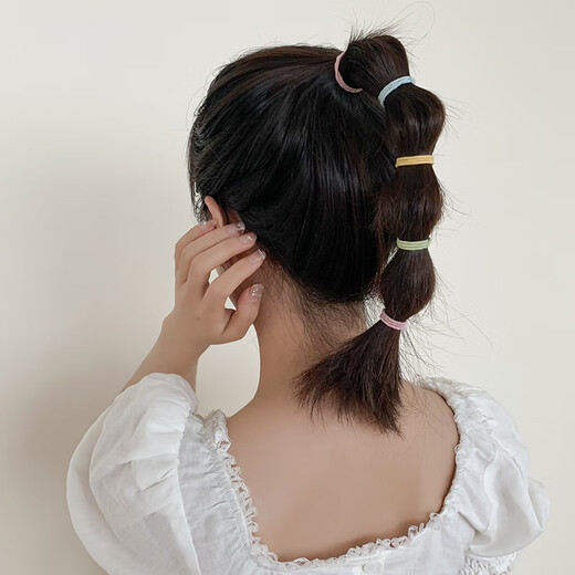 Xiang Wan hair rope 50 pieces of high-elastic hair rope rubber bands, simple hair-tying rubber bands, durable and not harmful to the hair rope birthday gift