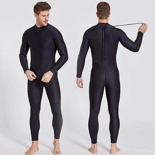 SBART 2MM 1.5MM diving suit thickened thermal suit one-piece swimsuit anti-scratch and anti-sting surf suit jellyfish suit 2MM men's black 2XL