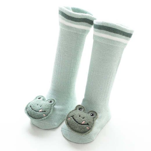 
Childish dragon baby floor socks autumn and winter baby anti-slip toddler socks newborn over-knee stockings cartoon dispensing floor shoes and socks Big-eyed frog 1 pair 6-December [S size]
