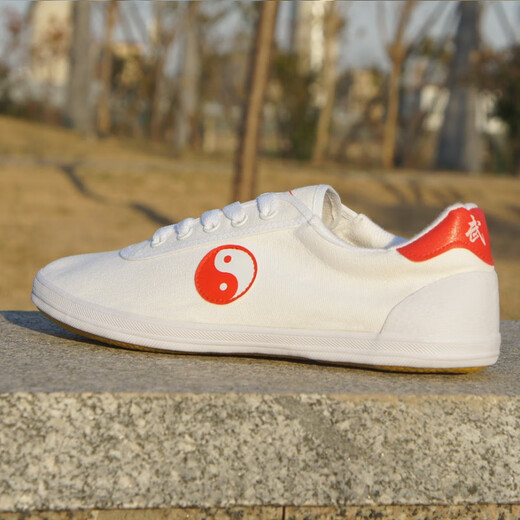 Qingdao Double Star Bate Men's and Women's Yin Yang Fish Tai Chi Shoes Classic Martial Arts Shoes Tendon Sole Sports Martial Arts Shoes Tai Chi Shoes Kung Fu Shoes Canvas Shoes White Tai Chi 44*270
