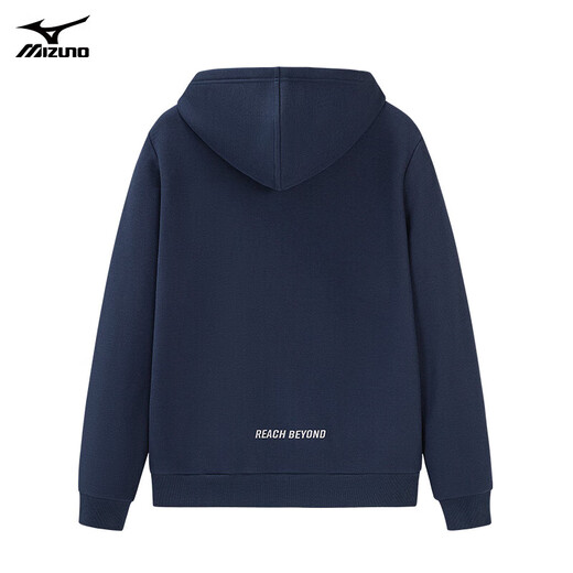 Mizuno MIZUNO outdoor casual sweatshirt men's spring, autumn and winter hooded cardigan plus velvet thickened jacket men's solid color loose