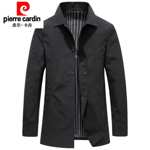 Pierre Cardin Lapel Solid Color Casual Windbreaker Men's Short 2026 Spring and Autumn New Business Lightweight Jacket Gray 180/XL