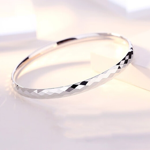 Xizhao Jewelry Platinum diamond pattern bracelet PT950 platinum bracelet classic full circle fashion buckle laser bracelet 10.26g shipped in 1-10 working days